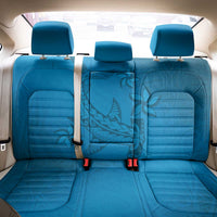 Blue Gradient Polynesia Back Car Seat Cover Hawaiian Tribal Hammerhead Shark Tattoo LT14 - Polynesian Pride