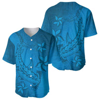 Blue Gradient Polynesia Baseball Jersey Hawaiian Tribal Hammerhead Shark Tattoo LT14 - Polynesian Pride