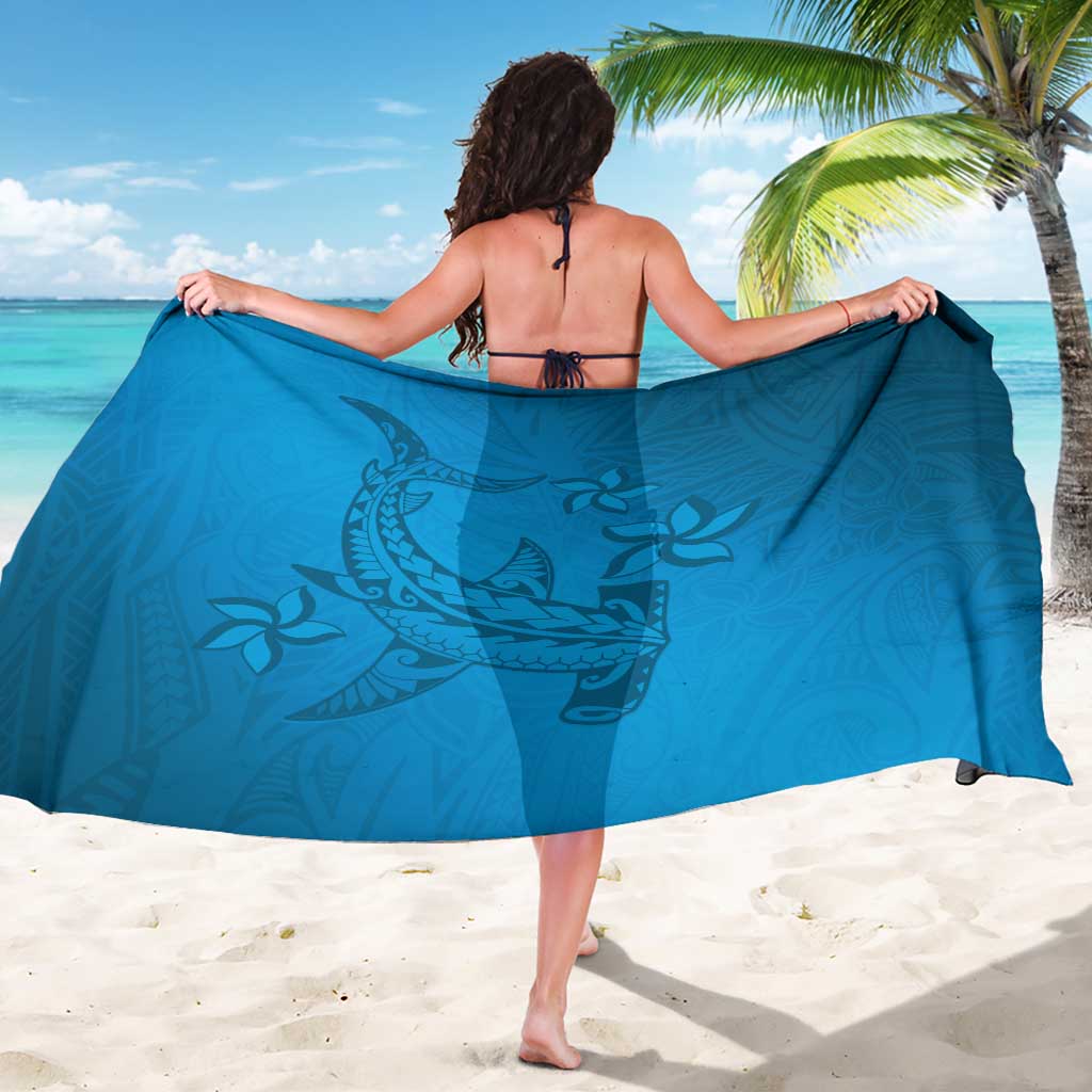 Blue Gradient Polynesia Sarong Hawaiian Tribal Hammerhead Shark Tattoo