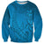 Blue Gradient Polynesia Sweatshirt Hawaiian Tribal Hammerhead Shark Tattoo