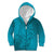 Dark Cyan Gradient Polynesia Kid Hoodie Hawaiian Tribal Hammerhead Shark Tattoo