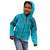 Dark Cyan Gradient Polynesia Kid Hoodie Hawaiian Tribal Hammerhead Shark Tattoo