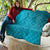Dark Cyan Gradient Polynesia Quilt Hawaiian Tribal Hammerhead Shark Tattoo