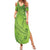 Green Gradient Polynesia Family Matching Summer Maxi Dress and Hawaiian Shirt Hawaiian Tribal Hammerhead Shark Tattoo