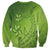 Green Gradient Polynesia Sweatshirt Hawaiian Tribal Hammerhead Shark Tattoo