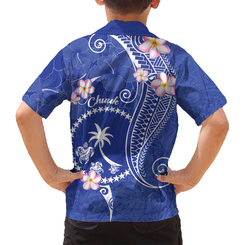 FSM Chuuk Constitution Day Family Matching Summer Maxi Dress and Hawaiian Shirt Frangipani Flowers Polynesian Curves Style LT14 - Polynesian Pride