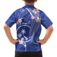 FSM Chuuk Constitution Day Family Matching Summer Maxi Dress and Hawaiian Shirt Frangipani Flowers Polynesian Curves Style LT14 - Polynesian Pride