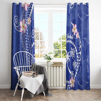 FSM Chuuk Constitution Day Window Curtain Frangipani Flowers Polynesian Curves Style