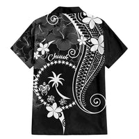 FSM Chuuk Family Matching Mermaid Dress and Hawaiian Shirt Turtle Tropical Flowers Polynesian - Black LT14 - Polynesian Pride