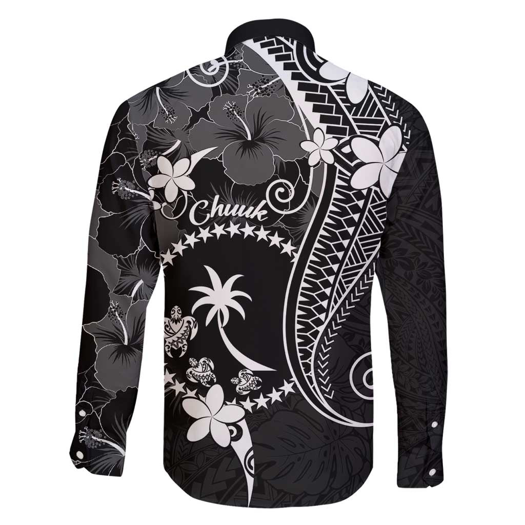 FSM Chuuk Family Matching Mermaid Dress and Hawaiian Shirt Turtle Tropical Flowers Polynesian - Black LT14 - Polynesian Pride