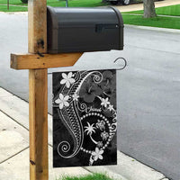 FSM Chuuk Garden Flag Turtle Tropical Flowers Polynesian - Black