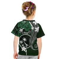 FSM Chuuk Kid T Shirt Turtle Tropical Flowers Polynesian - Green