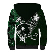FSM Chuuk Sherpa Hoodie Turtle Tropical Flowers Polynesian - Green LT14 - Polynesian Pride