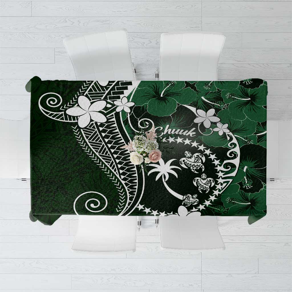 FSM Chuuk Tablecloth Turtle Tropical Flowers Polynesian - Green LT14 Green - Polynesian Pride