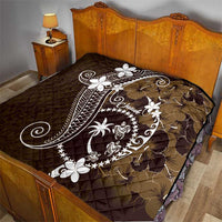 FSM Chuuk Quilt Turtle Tropical Flowers Polynesian - Brown