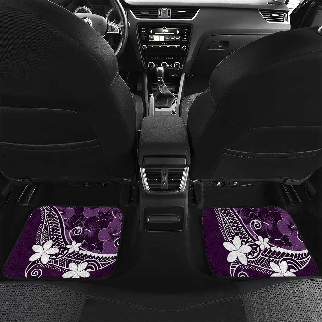 FSM Chuuk Car Mats Turtle Tropical Flowers Polynesian - Purple