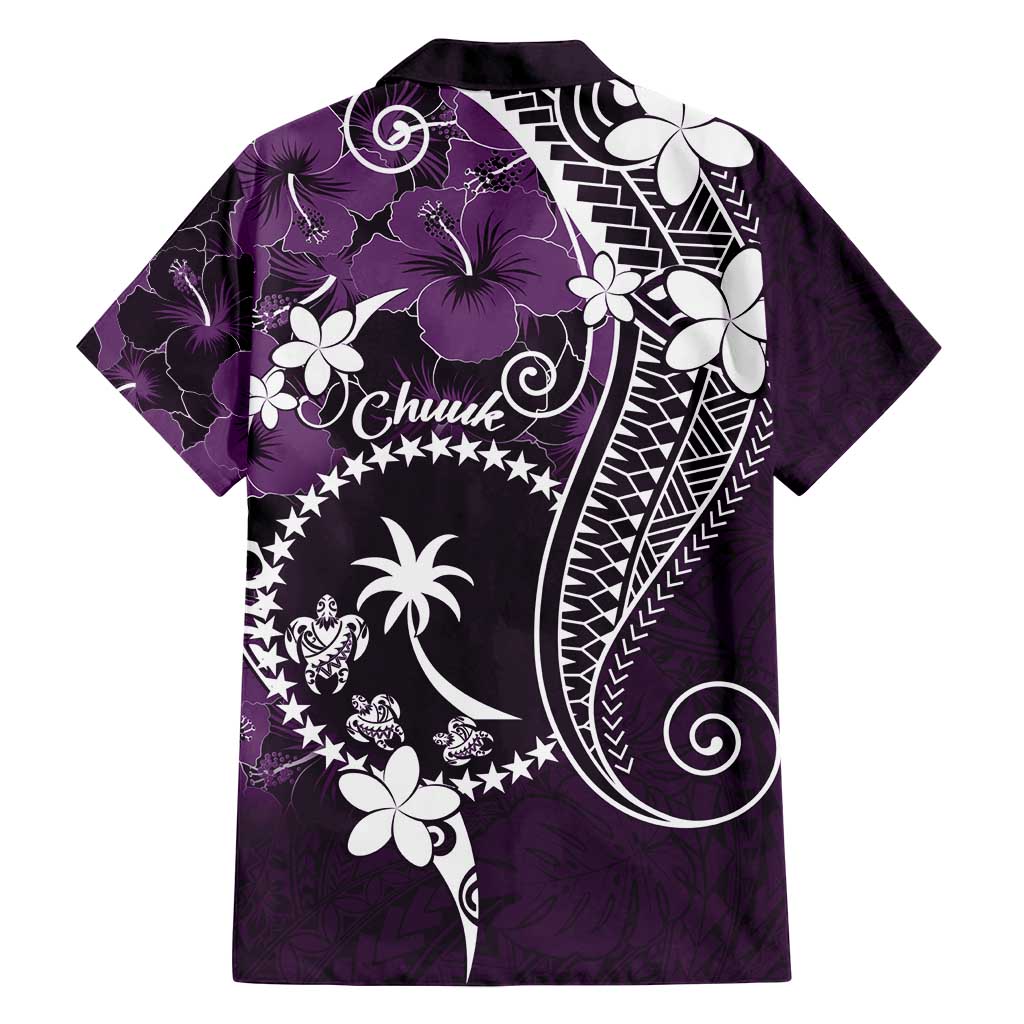 FSM Chuuk Family Matching Summer Maxi Dress and Hawaiian Shirt Turtle Tropical Flowers Polynesian - Purple LT14 - Polynesian Pride