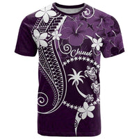 FSM Chuuk T Shirt Turtle Tropical Flowers Polynesian - Purple