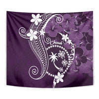 FSM Chuuk Tapestry Turtle Tropical Flowers Polynesian - Purple