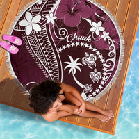 FSM Chuuk Beach Blanket Turtle Tropical Flowers Polynesian - Pink