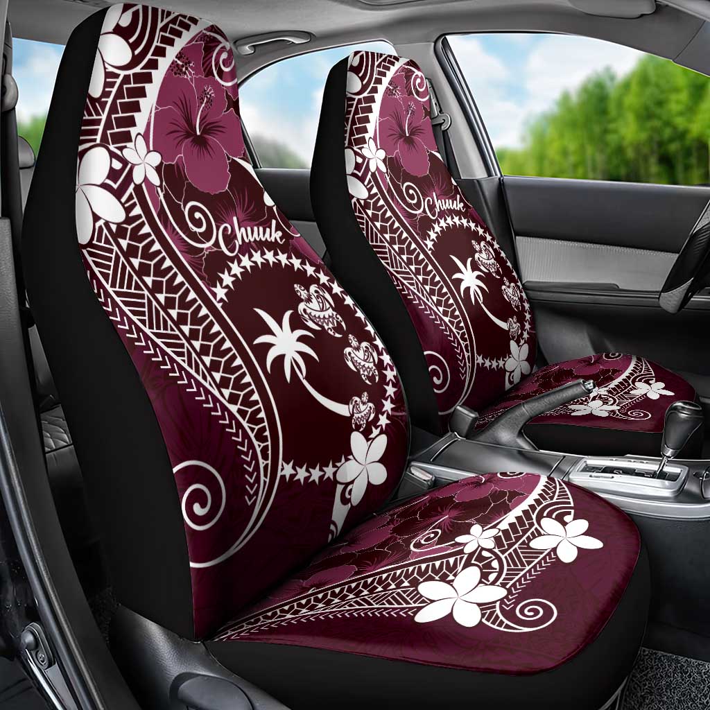 FSM Chuuk Car Seat Cover Turtle Tropical Flowers Polynesian - Pink