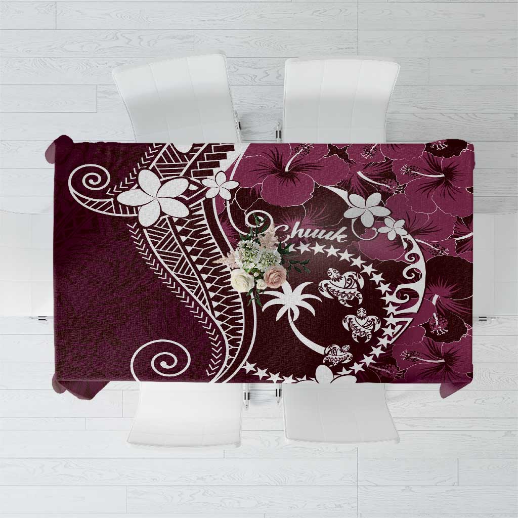 FSM Chuuk Tablecloth Turtle Tropical Flowers Polynesian - Pink LT14 Pink - Polynesian Pride