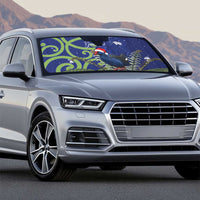 Personalized New Zealand Pukeko Christmas Auto Sun Shade Meri Kirihimete Taniko Ponga Koru Blue - Polynesian Pride