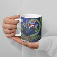 Personalized New Zealand Pukeko Christmas Ceramic Mug Meri Kirihimete Taniko Ponga Koru Blue - Polynesian Pride