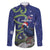 Personalized New Zealand Pukeko Christmas Family Matching Long Sleeve Bodycon Dress and Hawaiian Shirt Meri Kirihimete Taniko Ponga Koru Blue - Polynesian Pride