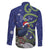 Personalized New Zealand Pukeko Christmas Family Matching Off The Shoulder Long Sleeve Dress and Hawaiian Shirt Meri Kirihimete Taniko Ponga Koru Blue - Polynesian Pride
