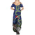 Personalized New Zealand Pukeko Christmas Family Matching Summer Maxi Dress and Hawaiian Shirt Meri Kirihimete Taniko Ponga Koru Blue - Polynesian Pride