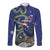 Personalized New Zealand Pukeko Christmas Long Sleeve Button Shirt Meri Kirihimete Taniko Ponga Koru Blue - Polynesian Pride