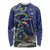 Personalized New Zealand Pukeko Christmas Long Sleeve Shirt Meri Kirihimete Taniko Ponga Koru Blue - Polynesian Pride