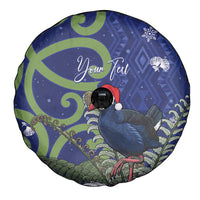 Personalized New Zealand Pukeko Christmas Spare Tire Cover Meri Kirihimete Taniko Ponga Koru Blue - Polynesian Pride