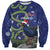 Personalized New Zealand Pukeko Christmas Sweatshirt Meri Kirihimete Taniko Ponga Koru Blue - Polynesian Pride