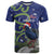 Personalized New Zealand Pukeko Christmas T Shirt Meri Kirihimete Taniko Ponga Koru Blue - Polynesian Pride