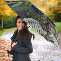 Personalized New Zealand Pukeko Christmas Umbrella Meri Kirihimete Taniko Ponga Koru Blue - Polynesian Pride