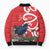 Personalized New Zealand Pukeko Christmas Bomber Puffer Jacket Meri Kirihimete Taniko Ponga Koru Red - Polynesian Pride