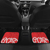Personalized New Zealand Pukeko Christmas Car Mats Meri Kirihimete Taniko Ponga Koru Red - Polynesian Pride