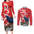 Personalized New Zealand Pukeko Christmas Couples Matching Long Sleeve Bodycon Dress and Long Sleeve Button Shirt Meri Kirihimete Taniko Ponga Koru Red - Polynesian Pride