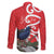 Personalized New Zealand Pukeko Christmas Family Matching Off Shoulder Short Dress and Hawaiian Shirt Meri Kirihimete Taniko Ponga Koru Red - Polynesian Pride