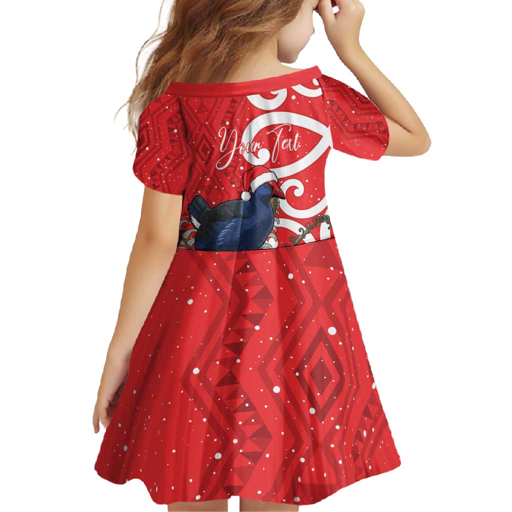 Personalized New Zealand Pukeko Christmas Family Matching Summer Maxi Dress and Hawaiian Shirt Meri Kirihimete Taniko Ponga Koru Red - Polynesian Pride