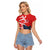 Personalized New Zealand Pukeko Christmas Raglan Cropped T Shirt Meri Kirihimete Taniko Ponga Koru Red - Polynesian Pride