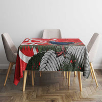 Personalized New Zealand Pukeko Christmas Tablecloth Meri Kirihimete Taniko Ponga Koru Red - Polynesian Pride