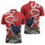 Personalized New Zealand Pukeko Christmas Zipper Polo Shirt Meri Kirihimete Taniko Ponga Koru Red - Polynesian Pride