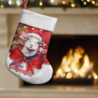 Personalized New Zealand Sheep Christmas Stocking Hipi Meri Kirihimete Silver Fern Xmas Tree - Polynesian Pride