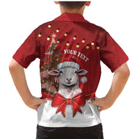 Personalized New Zealand Sheep Christmas Family Matching Mermaid Dress and Hawaiian Shirt Hipi Meri Kirihimete Silver Fern Xmas Tree - Polynesian Pride