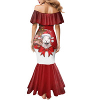 Personalized New Zealand Sheep Christmas Family Matching Mermaid Dress and Hawaiian Shirt Hipi Meri Kirihimete Silver Fern Xmas Tree - Polynesian Pride