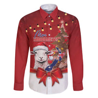 Personalized New Zealand Sheep Christmas Family Matching Off Shoulder Maxi Dress and Hawaiian Shirt Hipi Meri Kirihimete Silver Fern Xmas Tree - Polynesian Pride