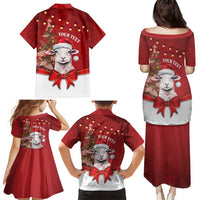 Personalized New Zealand Sheep Christmas Family Matching Puletasi and Hawaiian Shirt Hipi Meri Kirihimete Silver Fern Xmas Tree - Polynesian Pride